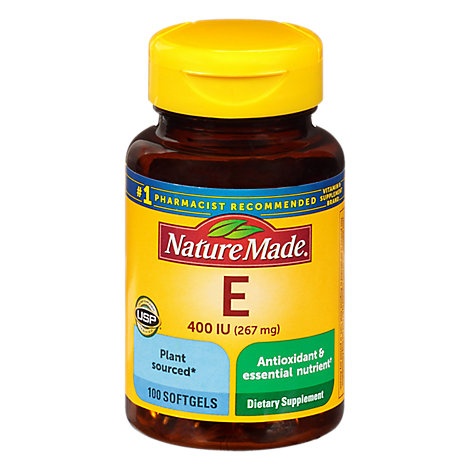 slide 1 of 1, Nature Made Dietary Supplement Softgels Vitamin E 400 Iu Dl-Alpha, 100 ct