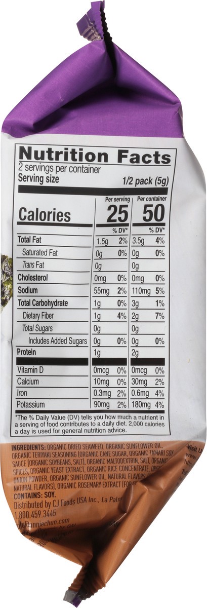 slide 6 of 12, Annie Chun's Organic Seaweed Teriyaki, 0.02 lb
