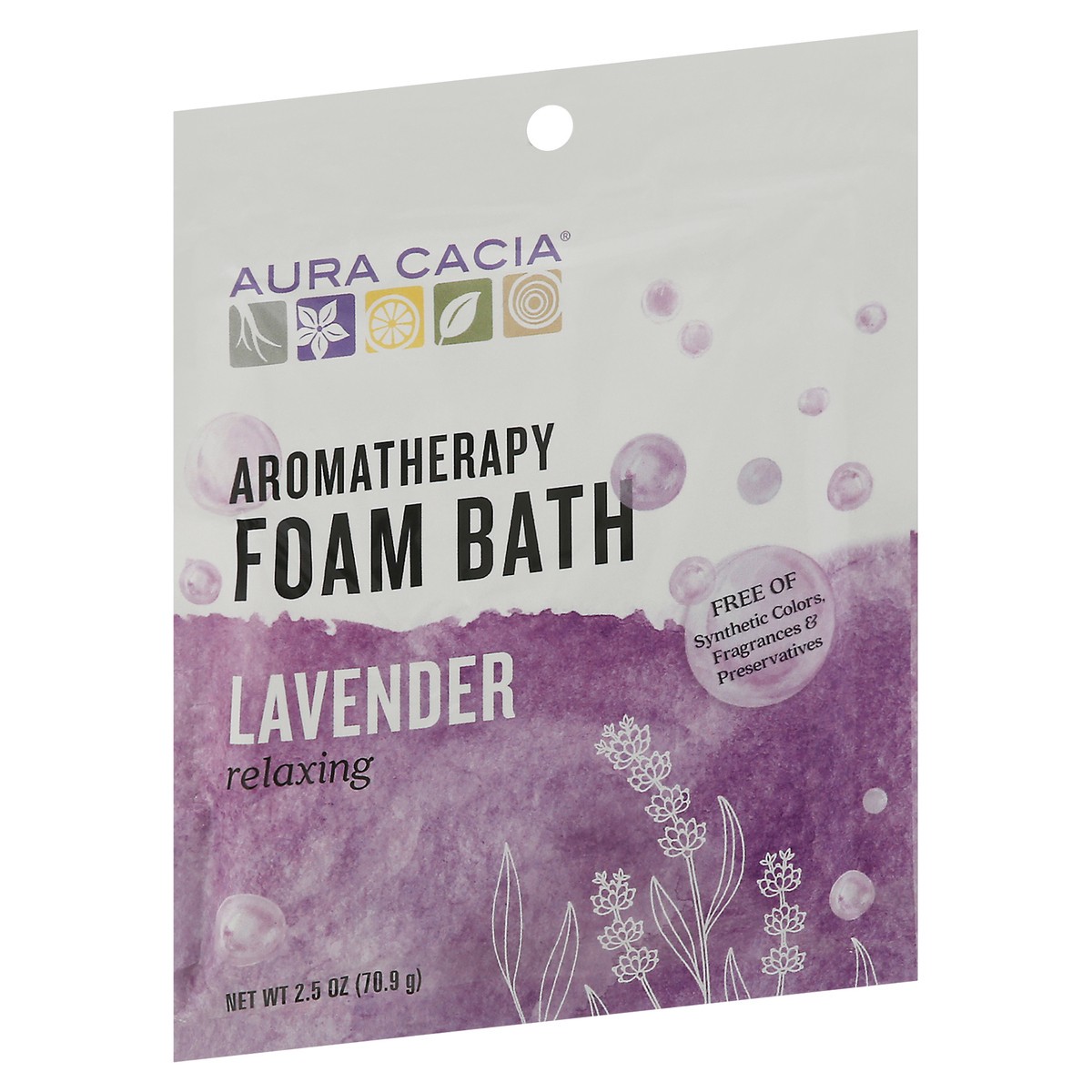 slide 5 of 9, Aura Cacia Relaxing Lavender Aromatherapy Foam Bath, 2.5 oz