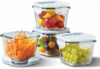 slide 1 of 1, Mason Craft & More Mason Craft And More Deep Square Glass Food Container Set - 8 Piece - Clear, 10 oz