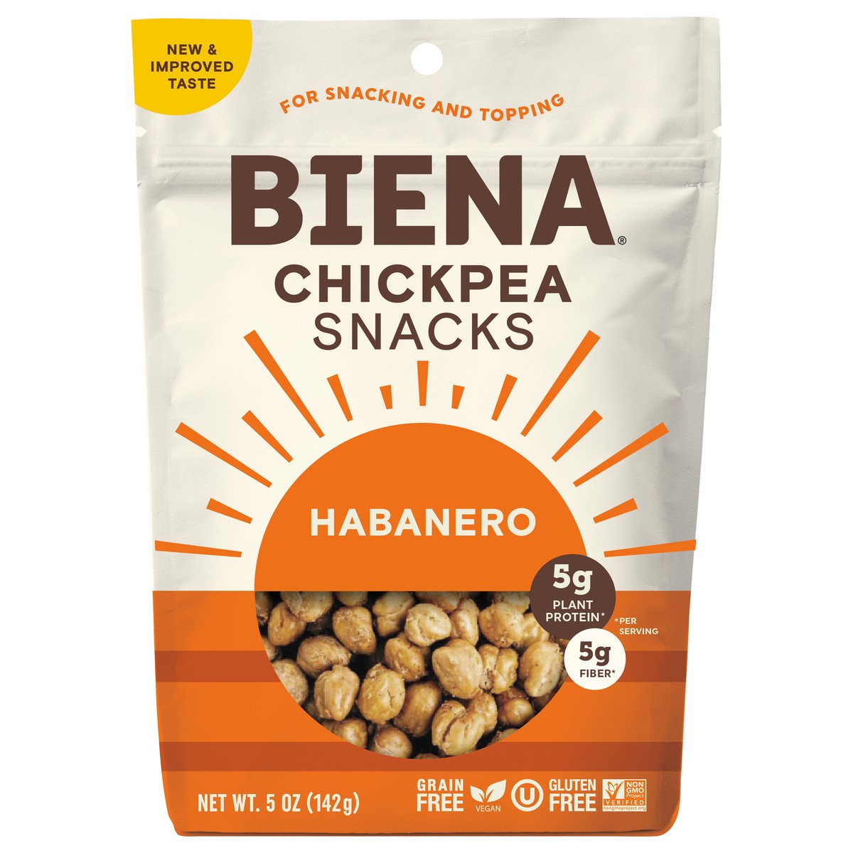 slide 1 of 3, Biena Habanero Chickpea Snacks 5 oz, 5 oz