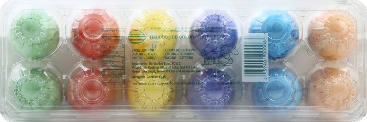 slide 2 of 4, Almark Foods Eggs, Hardboiled, Color Coated, 12 ct