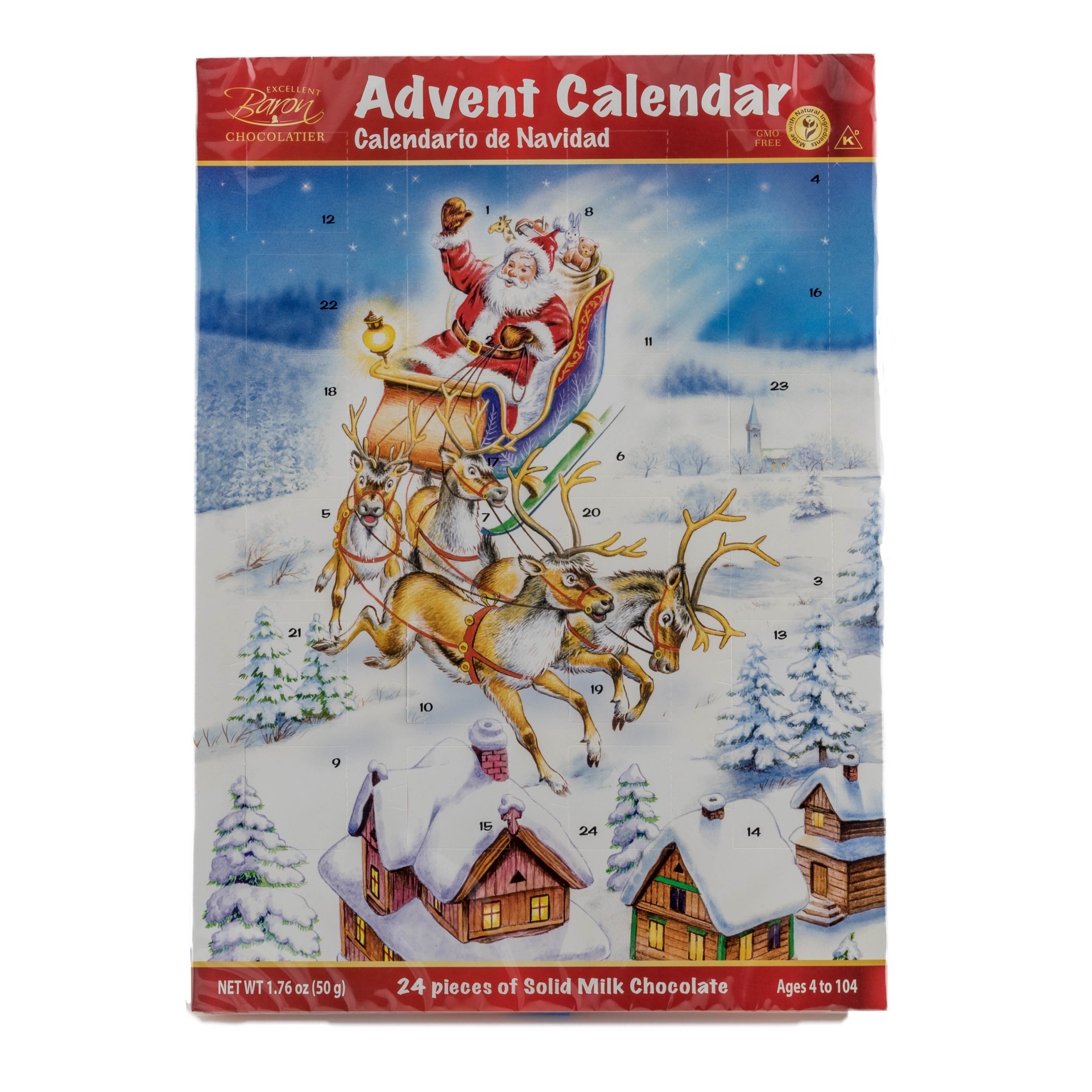 slide 1 of 1, Excellent Baron Baron Chocolate Advent Calendar, 24 ct