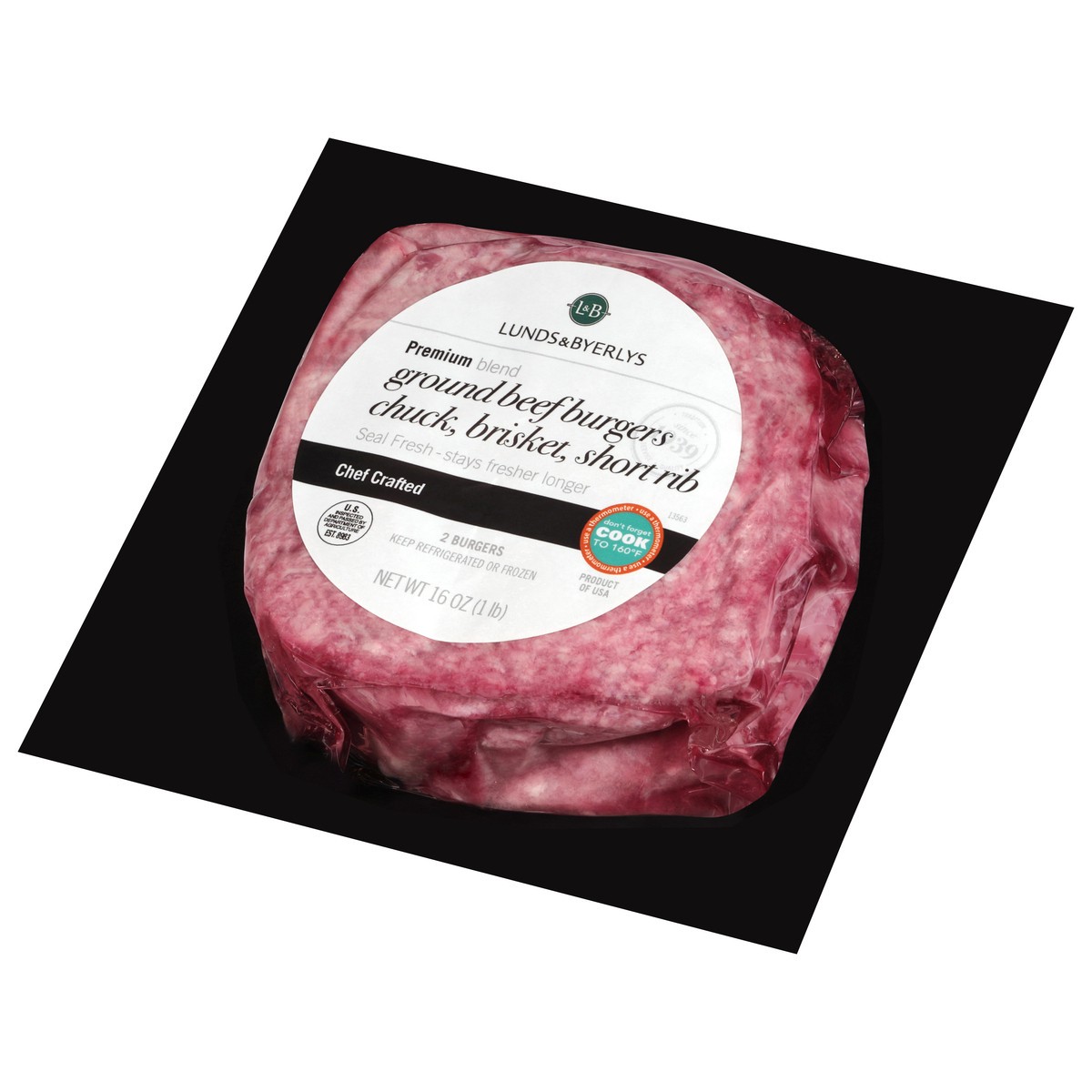 slide 8 of 9, Lunds & Byerlys Premium Blend Ground Beef Chuck Brisket Short Rib Burgers 2 ea, 2 ct
