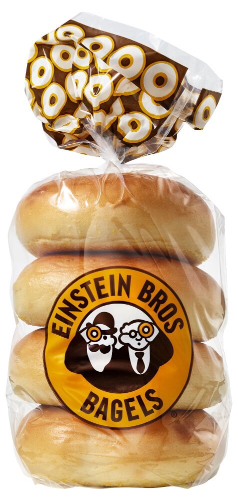 slide 1 of 2, Einstein Bros Plain Bagels, 4 ct