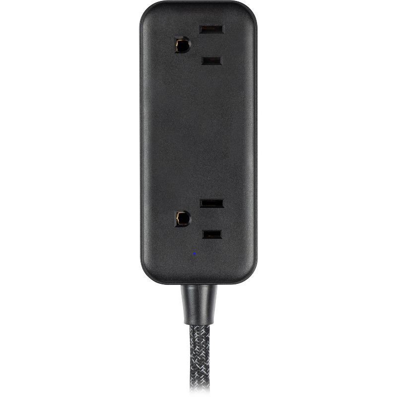 slide 4 of 9, General Electric 2-Outlet Extension Cord 2 USB-A 1 USB-C 12W 6' Braided Black, 1 ct