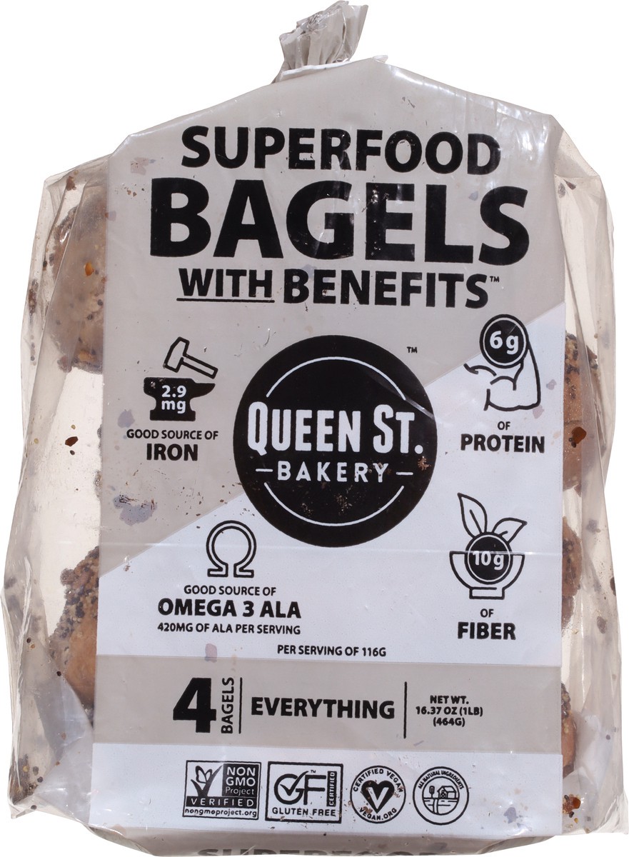 slide 7 of 13, Queen St. Bakery Superfood Everything Bagels with Benefits 4 ea, 4 ct