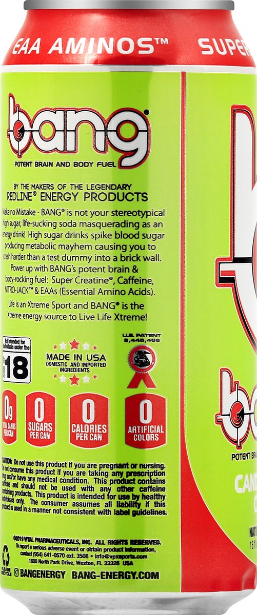 slide 7 of 9, Bang Candy Apl Crisp Energy Drink - 16 fl oz, 16 fl oz