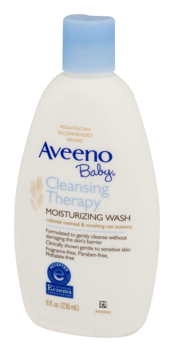 slide 3 of 9, Aveeno Cleansing Therapy Moisturizing Body Bath Wash, Soothing Natural Colloidal Oatmeal for Sensitive Skin & Baby Eczema Relief, Hypoallergenic, Paraben- & Phthalate-Free, 8 fl. oz, 8 fl oz