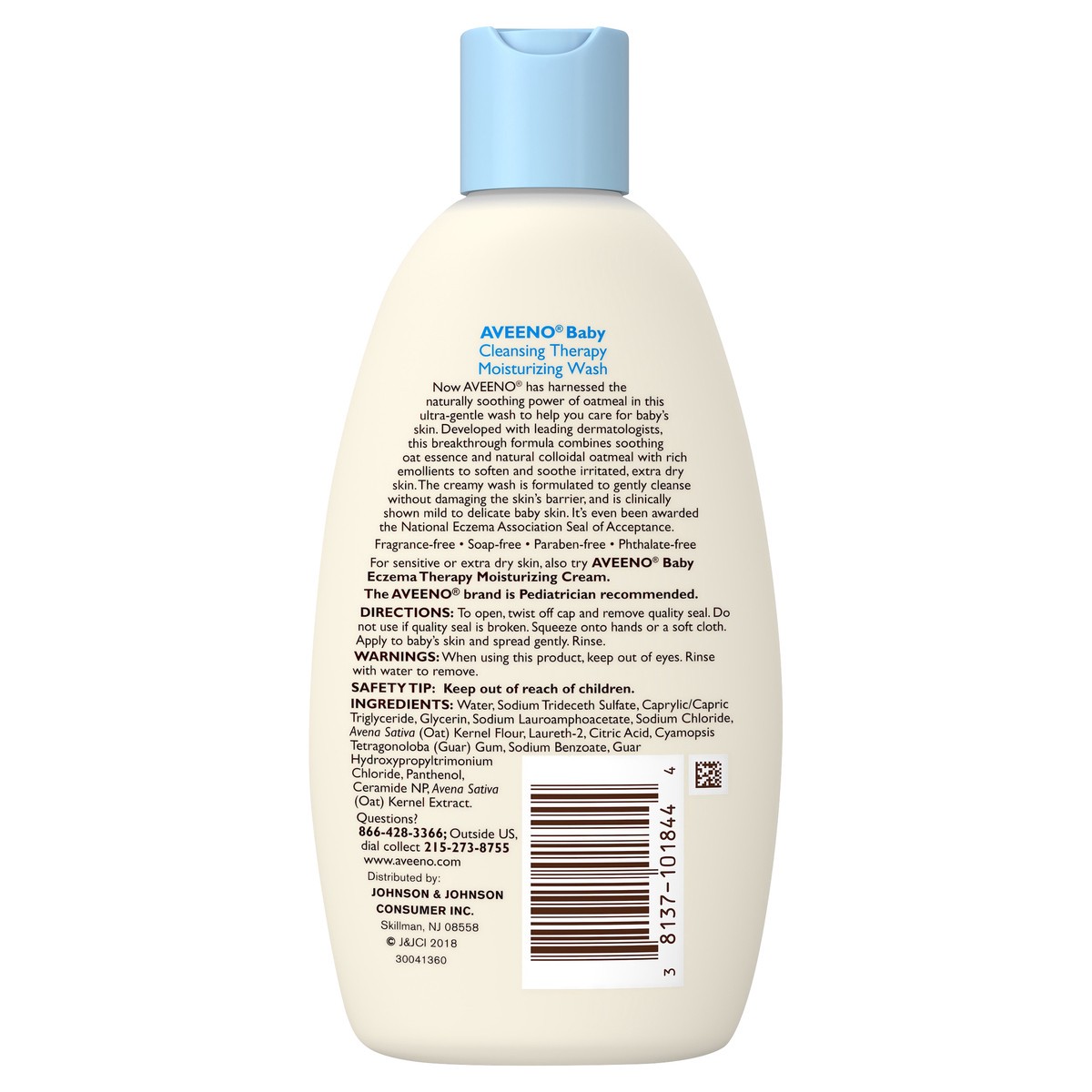 slide 5 of 9, Aveeno Cleansing Therapy Moisturizing Body Bath Wash, Soothing Natural Colloidal Oatmeal for Sensitive Skin & Baby Eczema Relief, Hypoallergenic, Paraben- & Phthalate-Free, 8 fl. oz, 8 fl oz