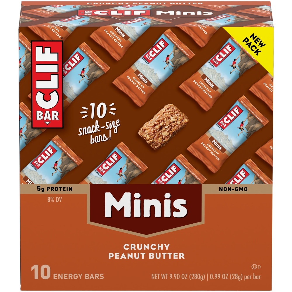 slide 1 of 2, CLIF Crunchy Peanut Butter Mini Bars 10 Count, 9.9 oz