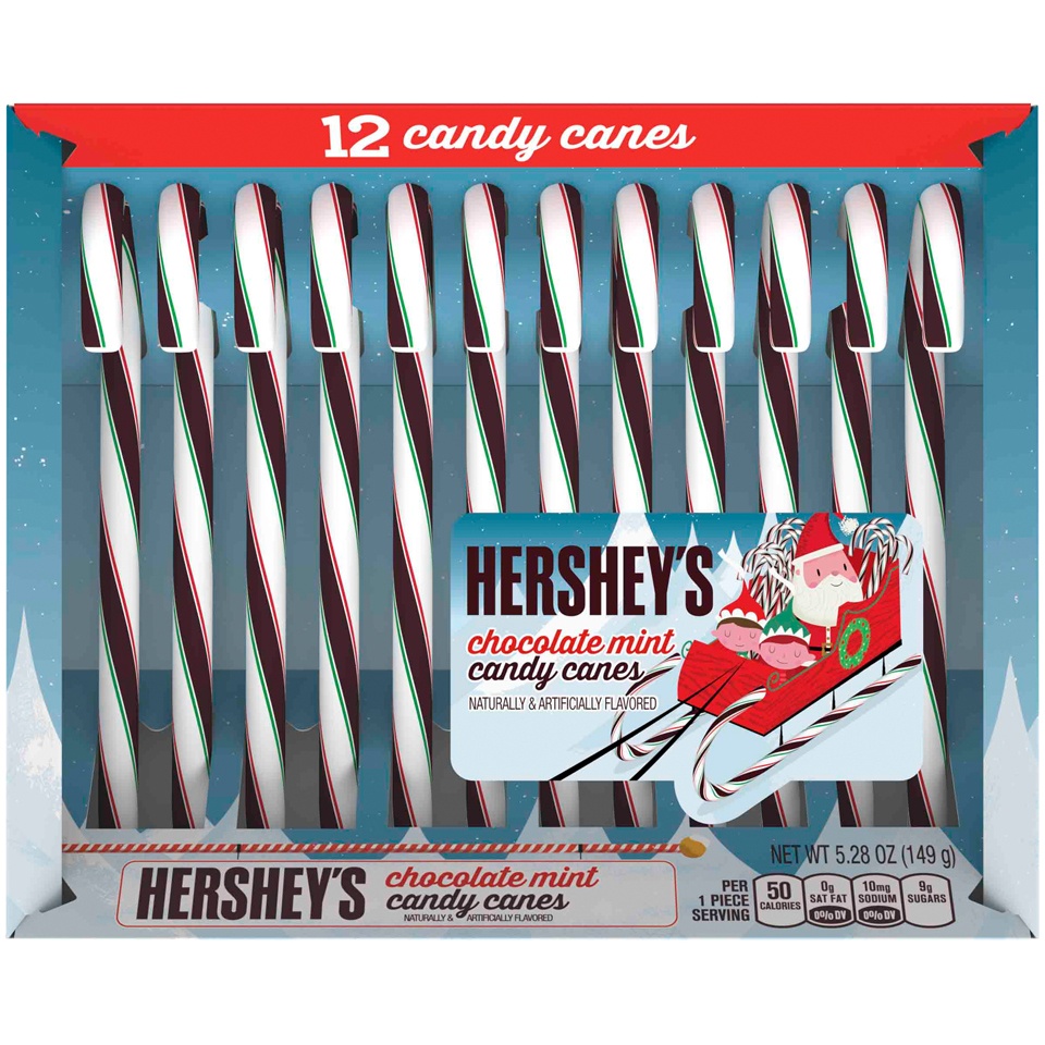 Hershey's Holiday Candy Canes In Mint Chocolate Flavor 5.28 oz Shipt
