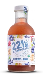 221 B.C. Rise and Glow Blueberry + Ginger Kombucha 16 fl oz