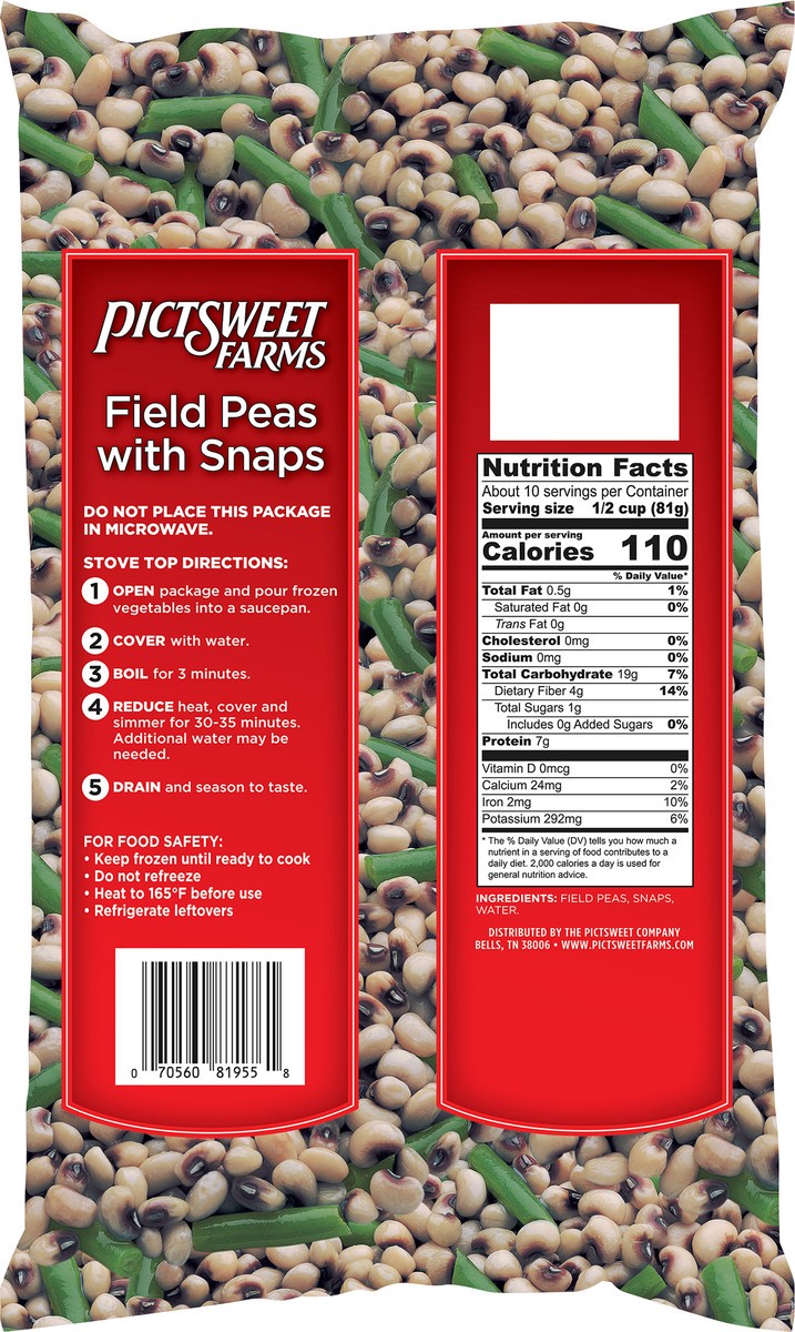 slide 8 of 9, PictSweet Field Peas, 28 oz