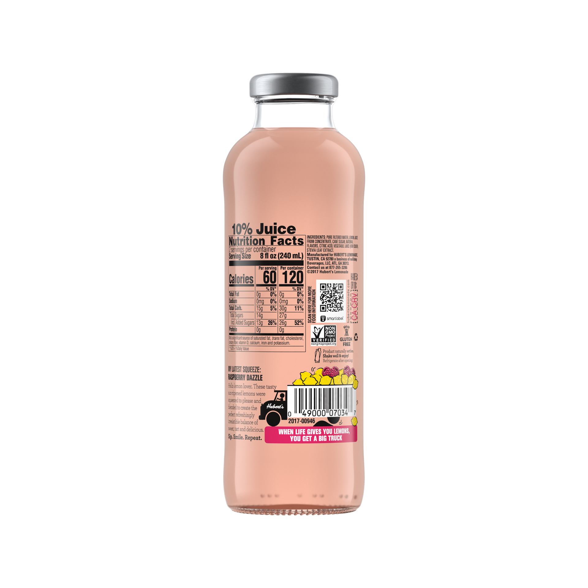 slide 4 of 5, Hubert's Hubert Raspberry Lemonade - 16 fl oz, 16 oz