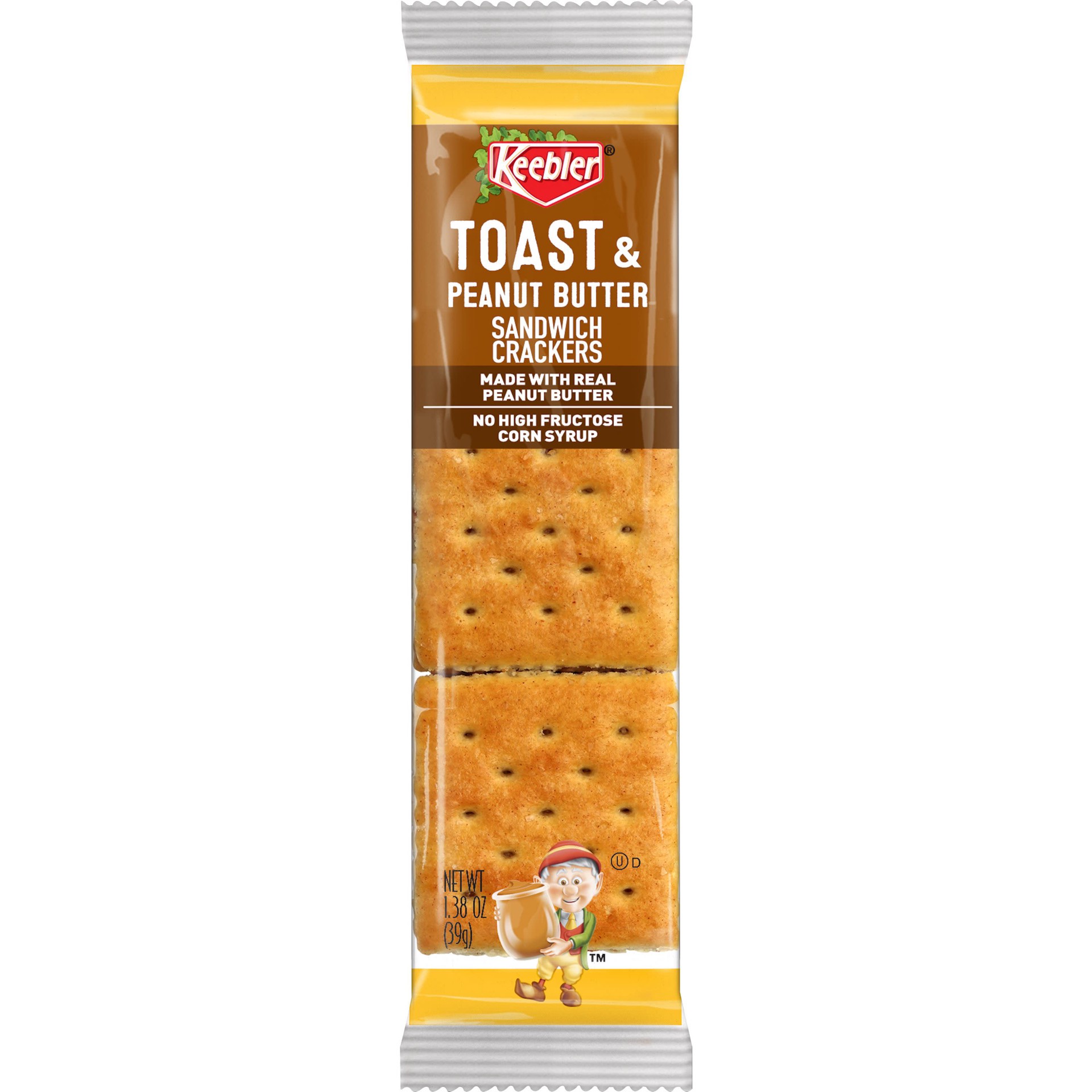 slide 1 of 5, Keebler Sandwich Crackers, Toast and Peanut Butter, 1.38 oz, 1.38 oz