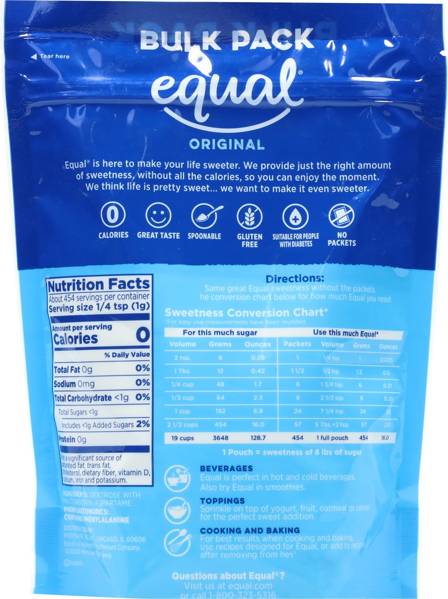 slide 6 of 9, Equal Bulk Pack Zero Calorie Original Sweetener 16 oz, 16 oz