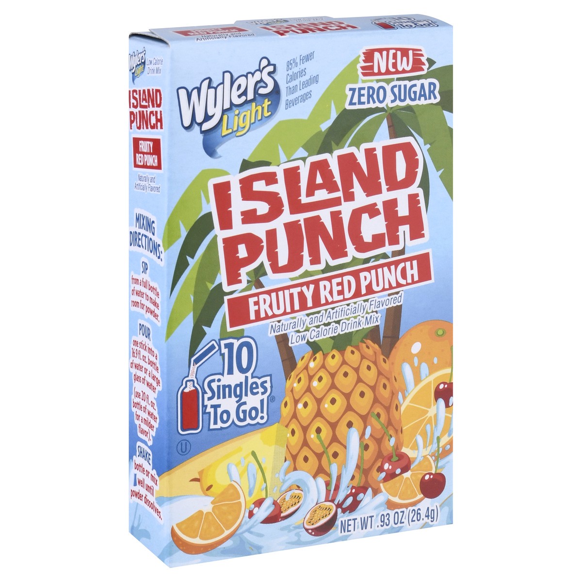 slide 7 of 10, Wyler's Hawaiian Punch Island Punch Fruity Red Water Enhancer, 10 ct