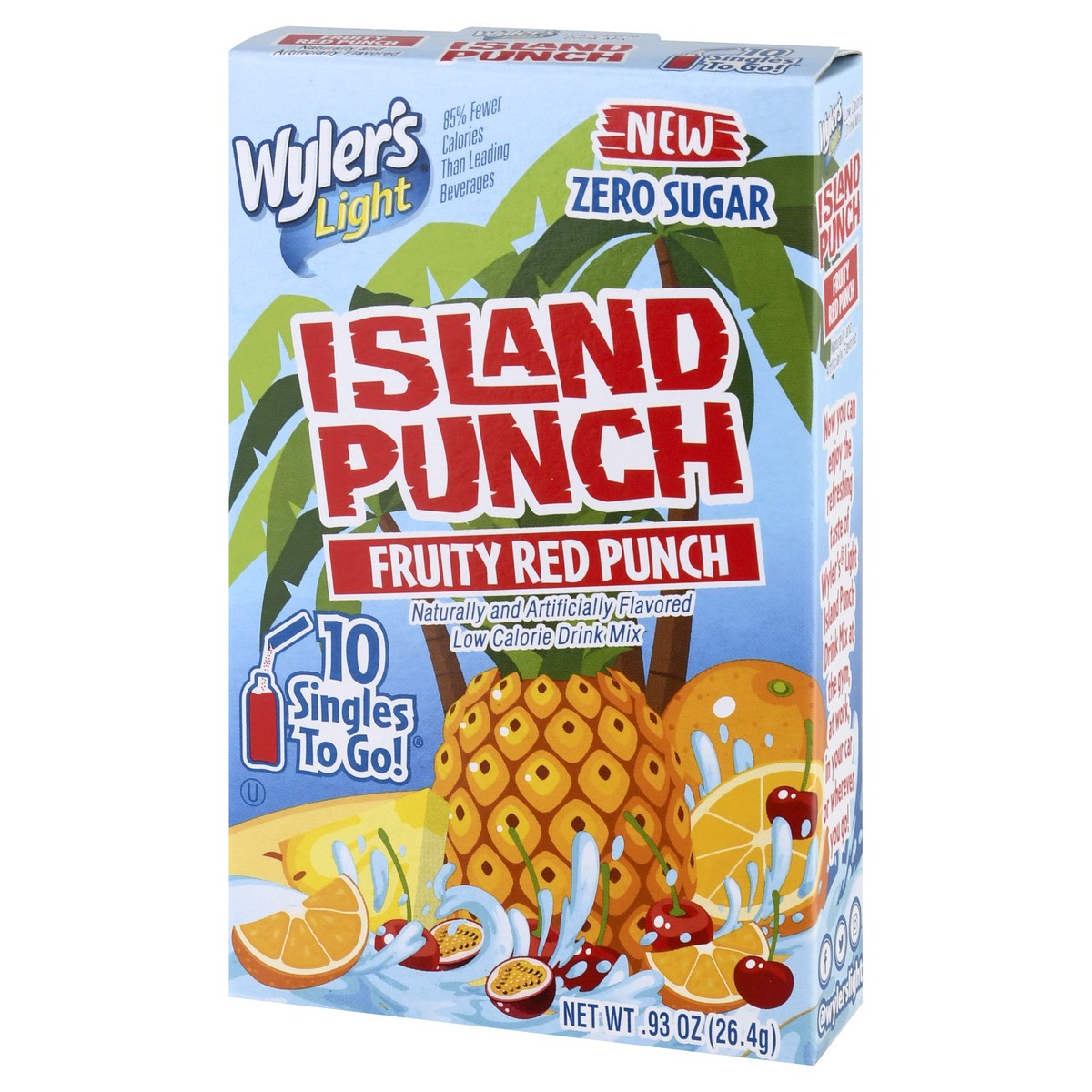 slide 4 of 10, Wyler's Hawaiian Punch Island Punch Fruity Red Water Enhancer, 10 ct