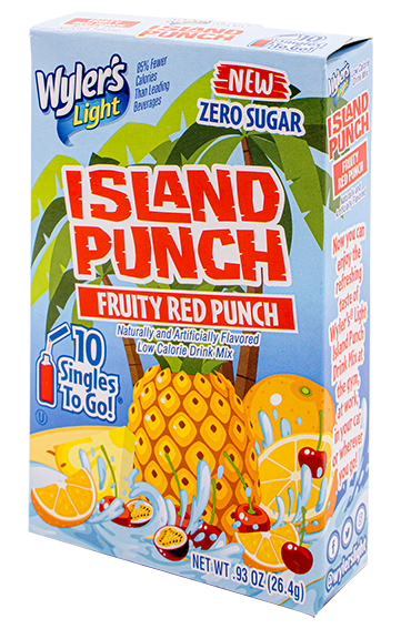 slide 1 of 1, Hawaiian Punch Island Punch Fruity Red Water Enhancer, 10 ct