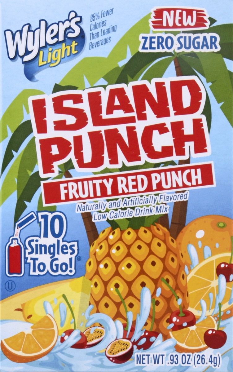 slide 6 of 10, Wyler's Hawaiian Punch Island Punch Fruity Red Water Enhancer, 10 ct