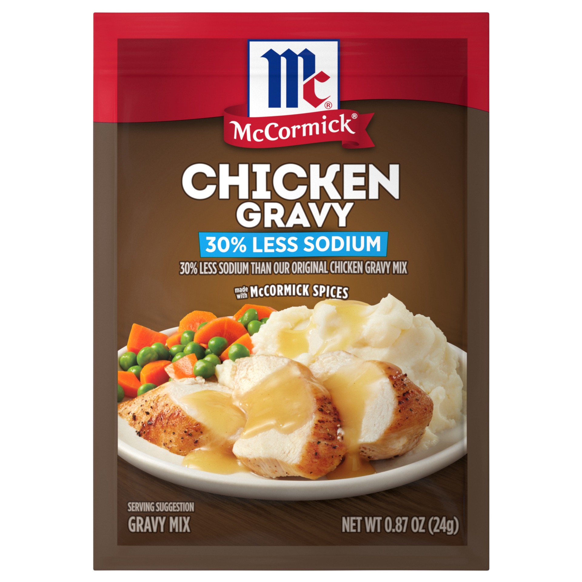 slide 1 of 5, McCormick Gravy Mix - Chicken 30% Less Sodium, 0.87 oz