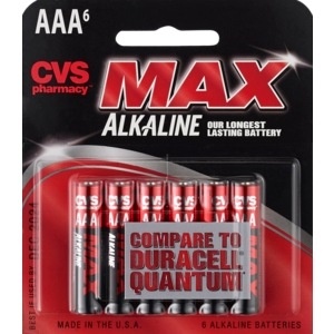 slide 1 of 1, CVS Pharmacy Max Alkaline Batteries, Aaa, 1.5 Volt, 6 ct