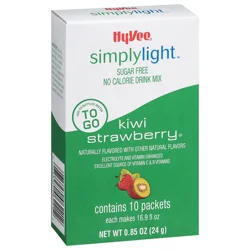 Hy-vee Simplylight, Kiwi Strawberry Low Calorie Drink Mix To Go - 10 ct; 2 oz
