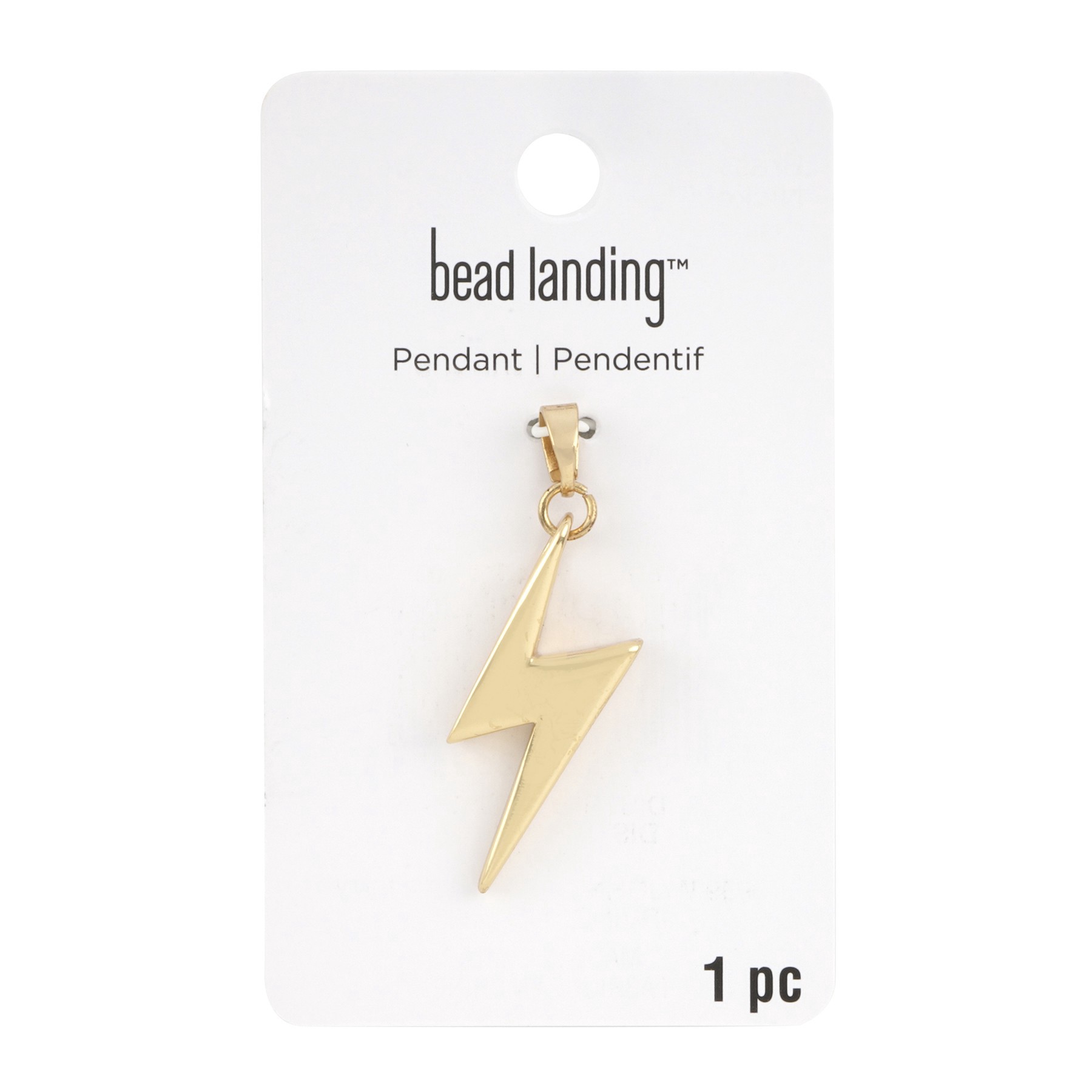 slide 3 of 3, Gold Lightning Bolt Pendant By Bead Landing, 38mm x 13mm
