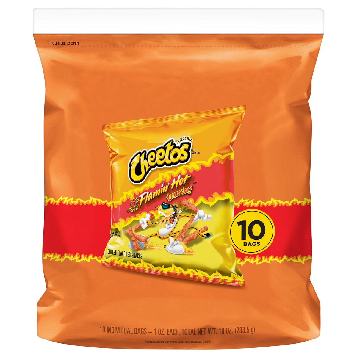 slide 4 of 8, Cheetos Crunchy Cheese Flavored Snacks Flamin' Hot 1 Oz 10 Count, 10 ct; 1 oz