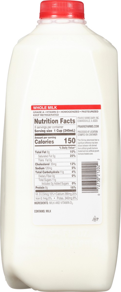 slide 2 of 9, Prairie Farms Vitamin D Whole Milk - 0.5 gal, 1/2 gal