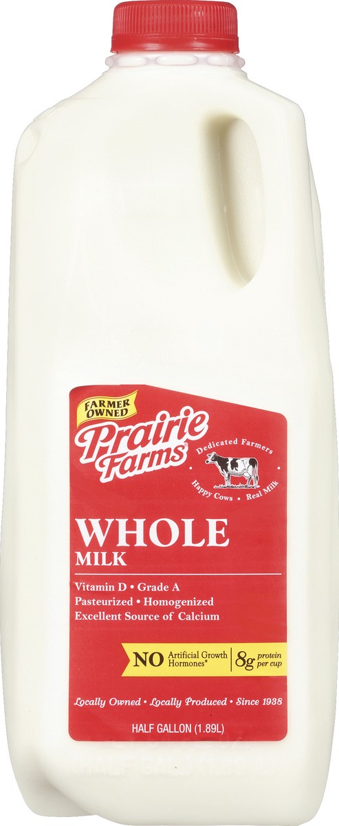 slide 9 of 9, Prairie Farms Vitamin D Whole Milk - 0.5 gal, 1/2 gal