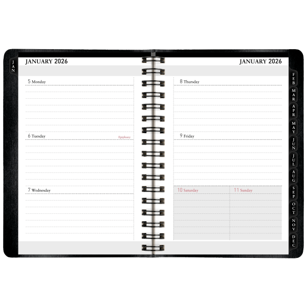 slide 7 of 7, Office Depot Brand Weekly Monthly Planner, 4"" x 6"", Black, January 2026 to December 2026, OD71150026, 1 ct