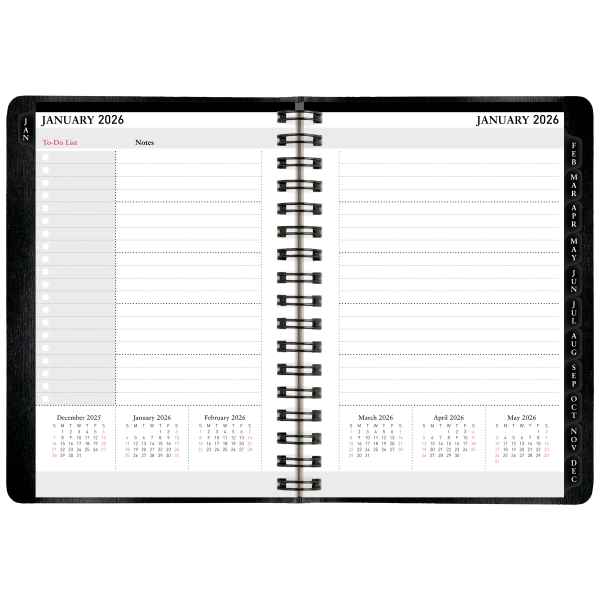 slide 5 of 7, Office Depot Brand Weekly Monthly Planner, 4"" x 6"", Black, January 2026 to December 2026, OD71150026, 1 ct