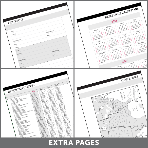 slide 6 of 7, Office Depot Brand Weekly Monthly Planner, 4"" x 6"", Black, January 2026 to December 2026, OD71150026, 1 ct