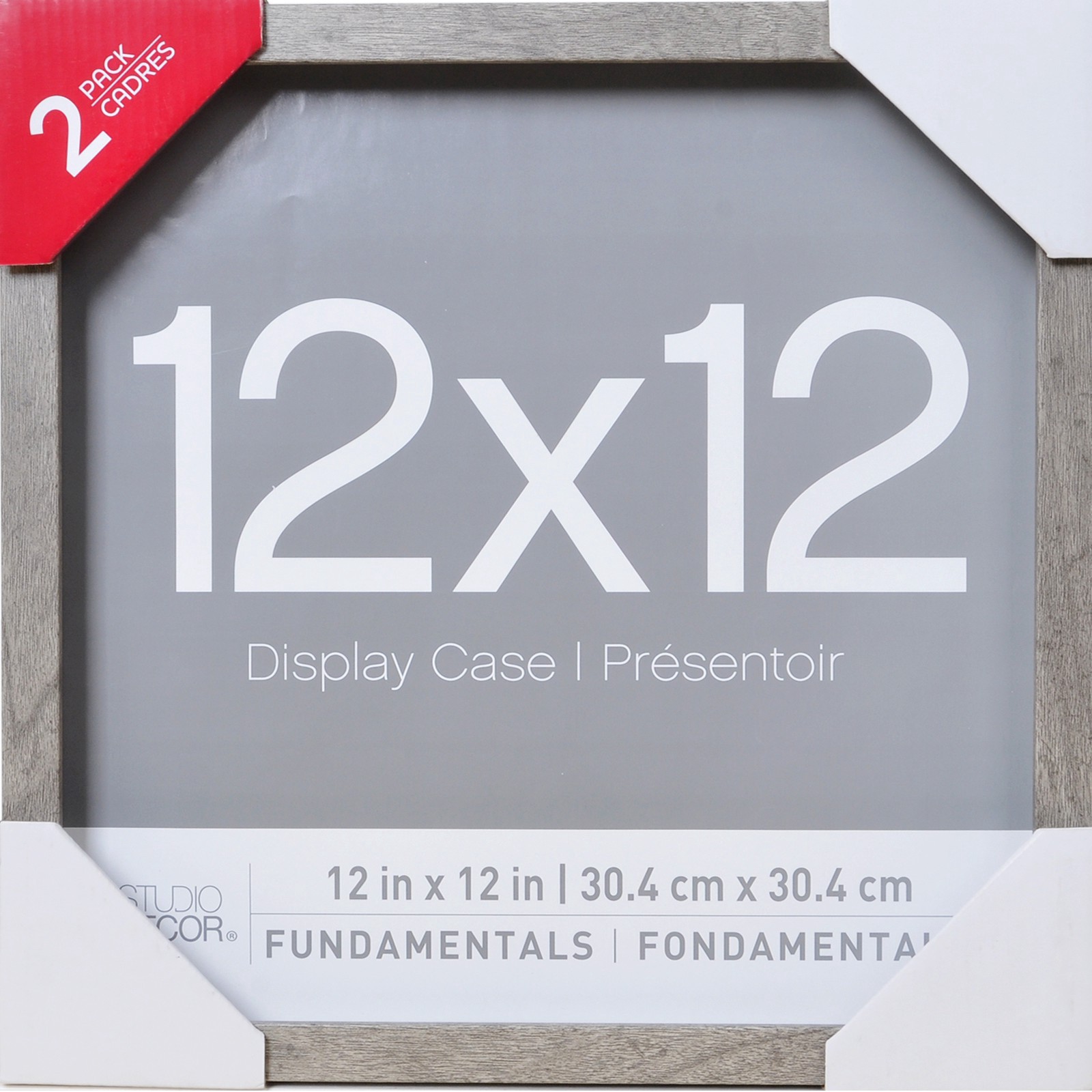 slide 5 of 7, 2 Pack Fundamentals 12" X 12" Gray Shadow Box By Studio Decor, 12 in x 12 in