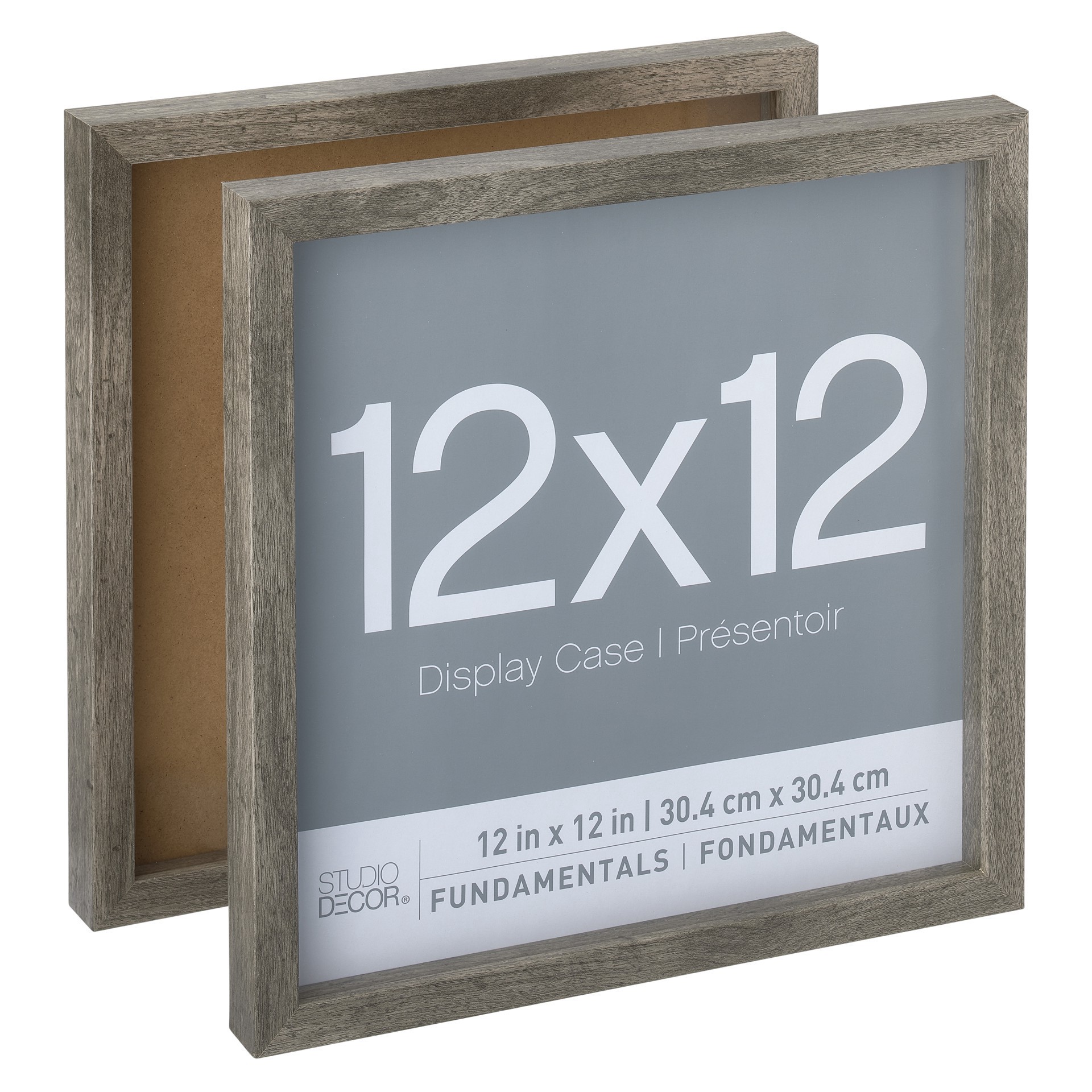 slide 4 of 7, 2 Pack Fundamentals 12" X 12" Gray Shadow Box By Studio Decor, 12 in x 12 in