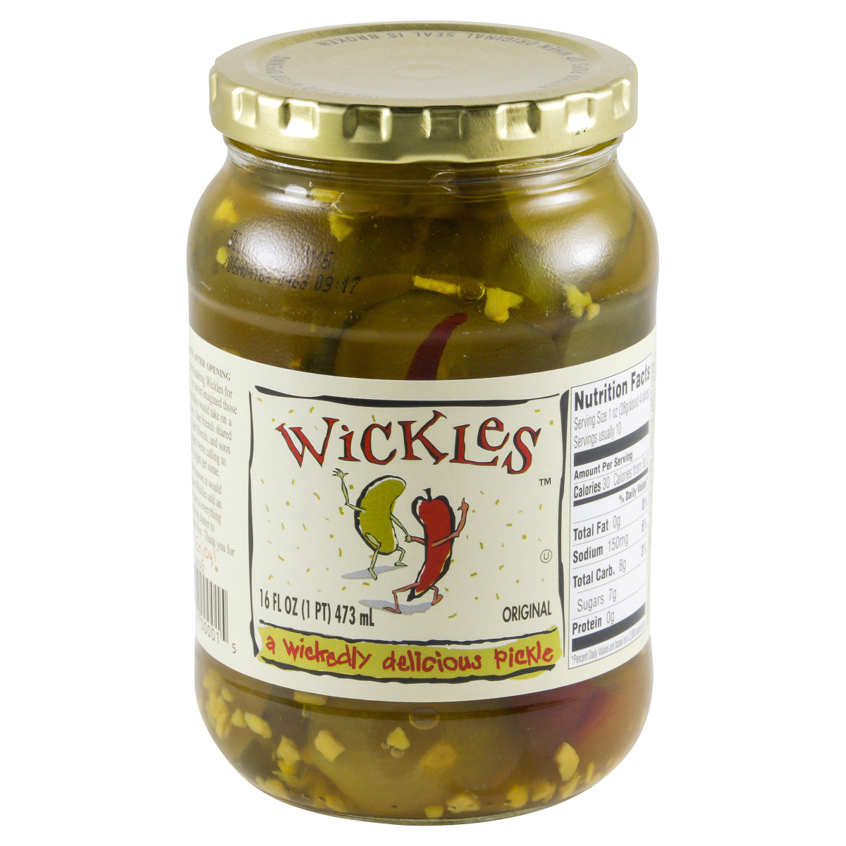 slide 1 of 3, Wickles Original Sweet Pickle Chips, 16 oz