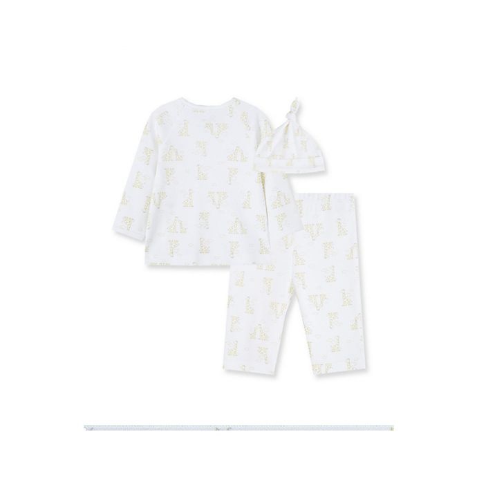 slide 2 of 4, Little Me Newborn Giraffe Long Sleeve Shirt, Pant, and Hat Set - White, 3 ct