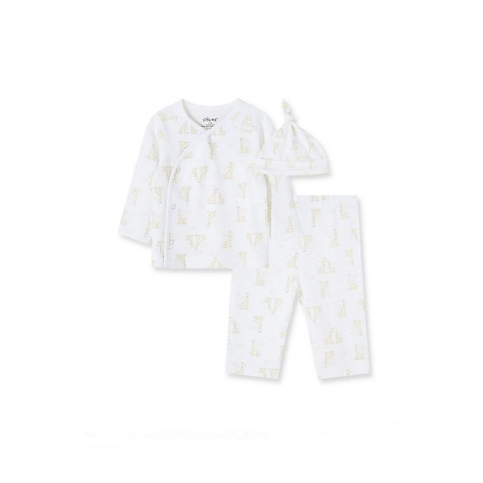 slide 1 of 4, Little Me Newborn Giraffe Long Sleeve Shirt, Pant, and Hat Set - White, 3 ct