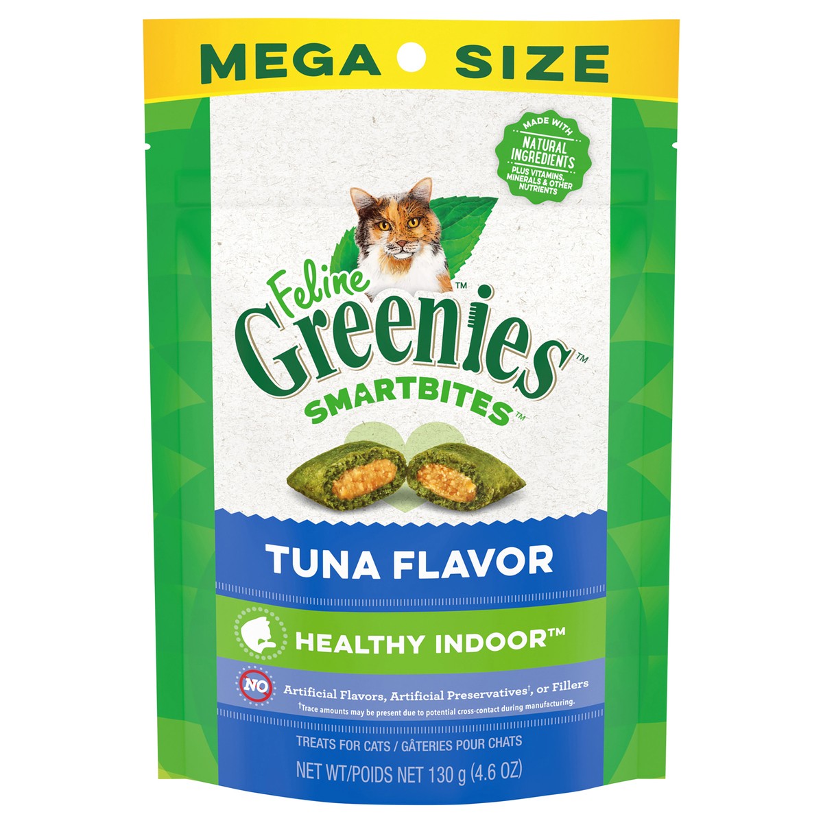 slide 1 of 5, Greenies SmartBites Premium Healthy Indoor Tuna Flavor Cat Treats Mega Size 4.6 oz, 4.6 oz