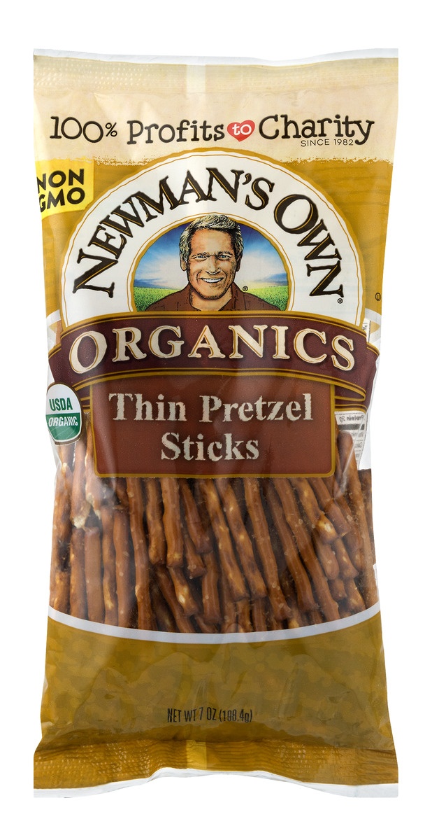 slide 1 of 1, Newman's Own Newmans Own Organic Thin Pretzel Sticks, 7 oz