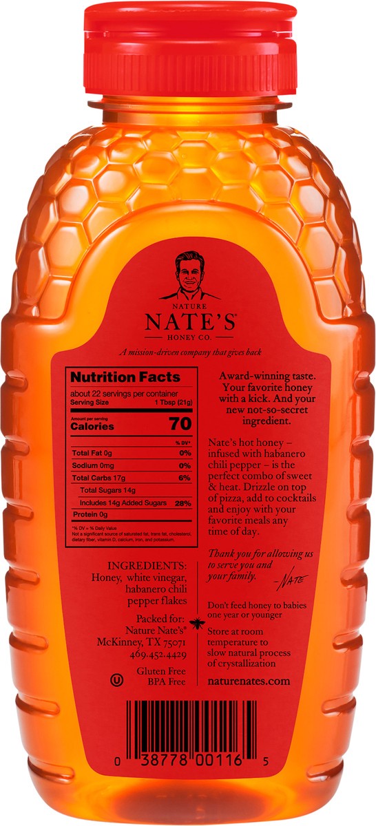 slide 4 of 8, Nature Nate's 100% Pure Hot Honey, 16 oz