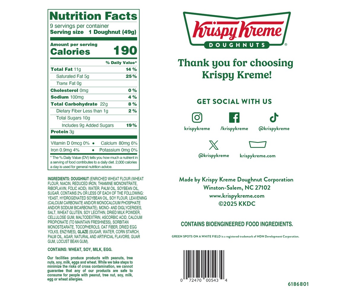 slide 7 of 7, Krispy Kreme Original Glazed, 9 ct