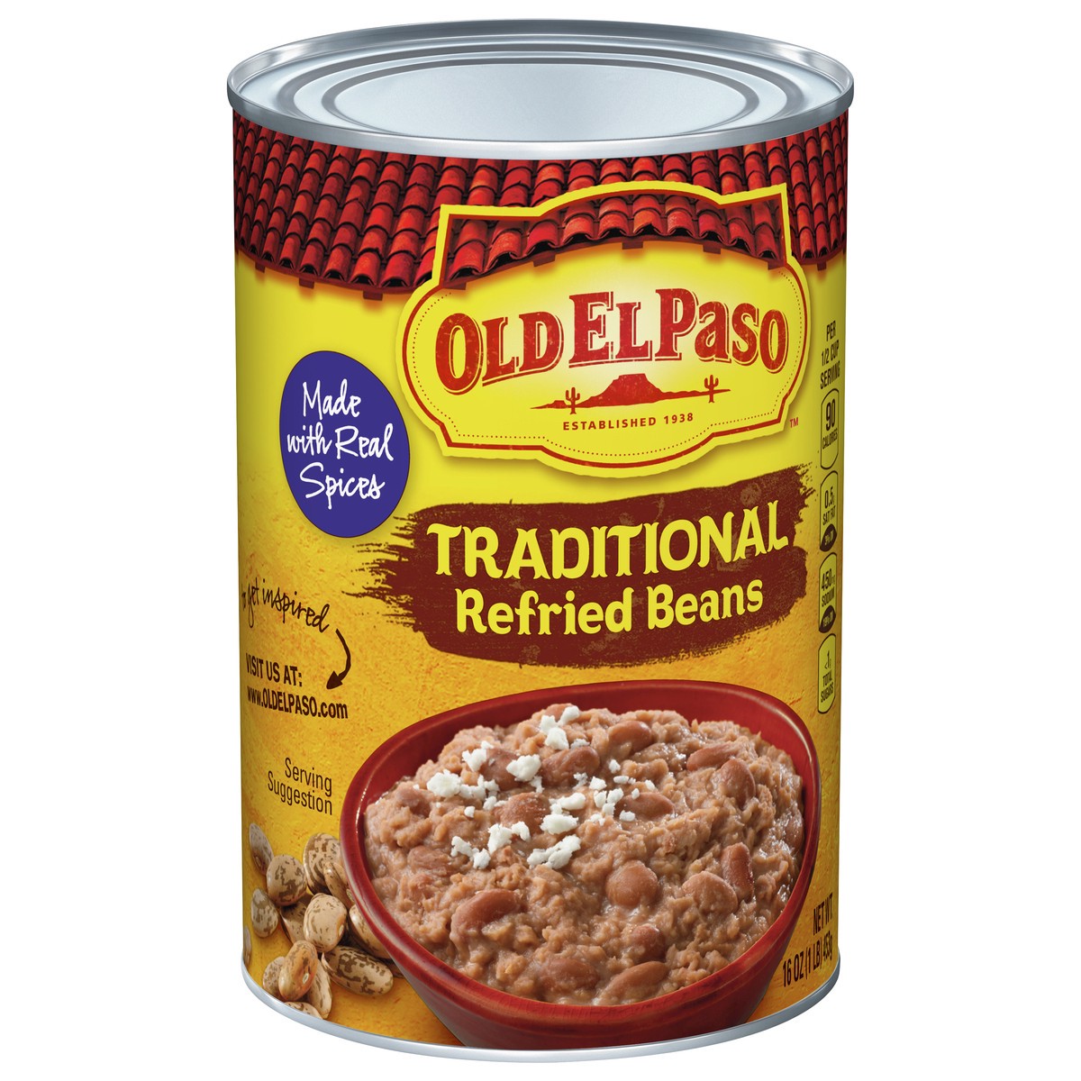 slide 3 of 9, Old El Paso Traditional Canned Refried Beans, 16 oz., 16 oz