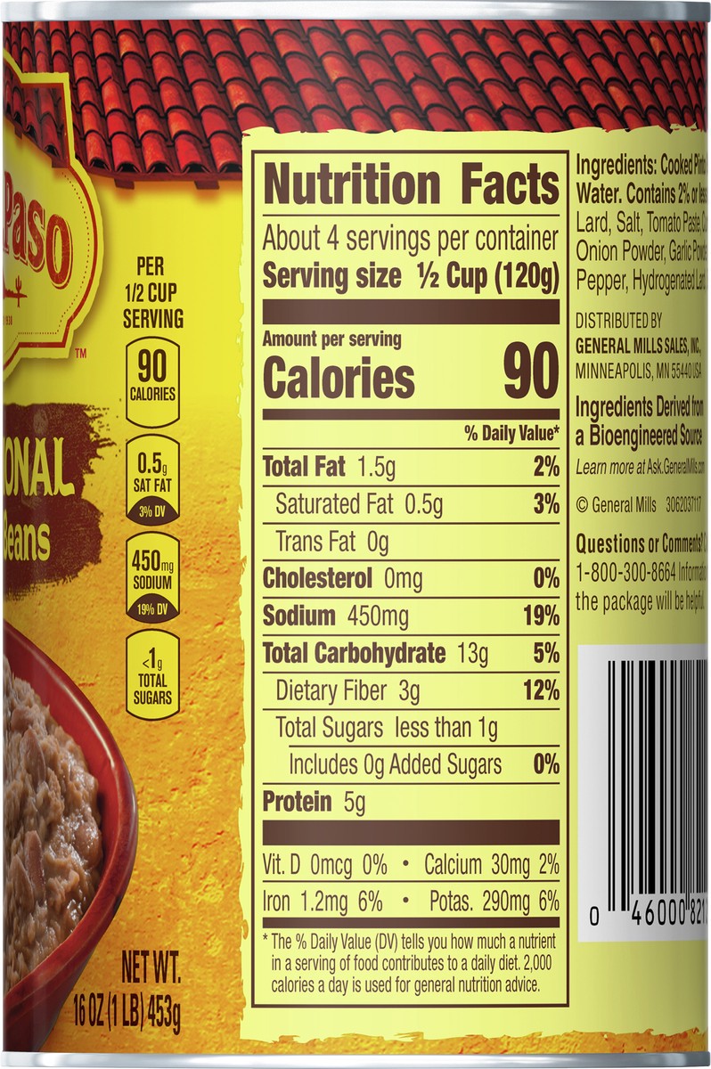 slide 7 of 9, Old El Paso Traditional Canned Refried Beans, 16 oz., 16 oz