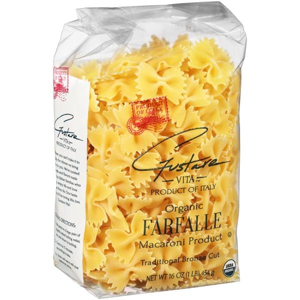 slide 1 of 1, Gustare Vita Traditional Bronze Cut Organic Farfalle Macaroni Product, 16 oz