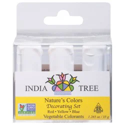 India Tree Vegetable Colorants Red/Yellow/Blue Decorating Set 1.265 oz