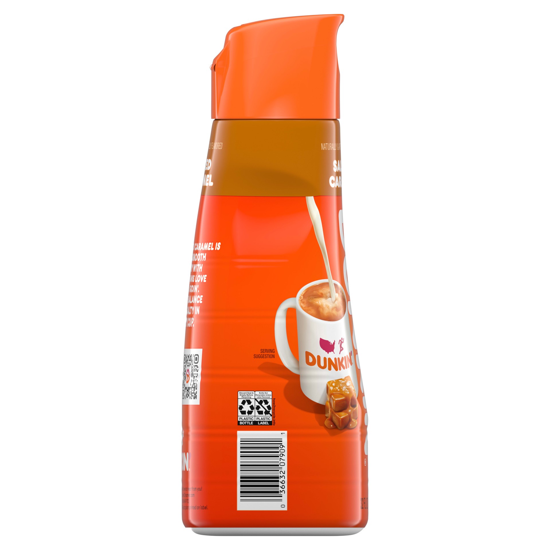 slide 5 of 5, Dunkin' Salted Caramel Coffee Creamer, 32 FL OZ Bottle, 32 fl oz