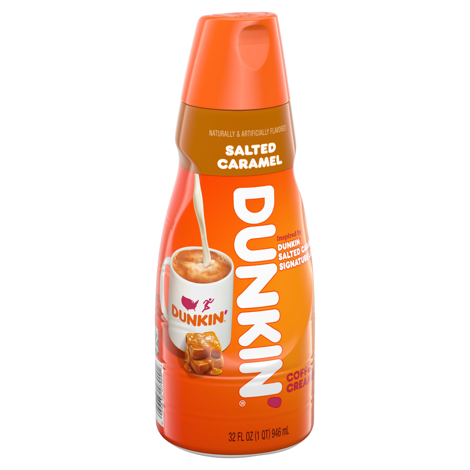slide 2 of 5, Dunkin' Salted Caramel Coffee Creamer, 32 FL OZ Bottle, 32 fl oz